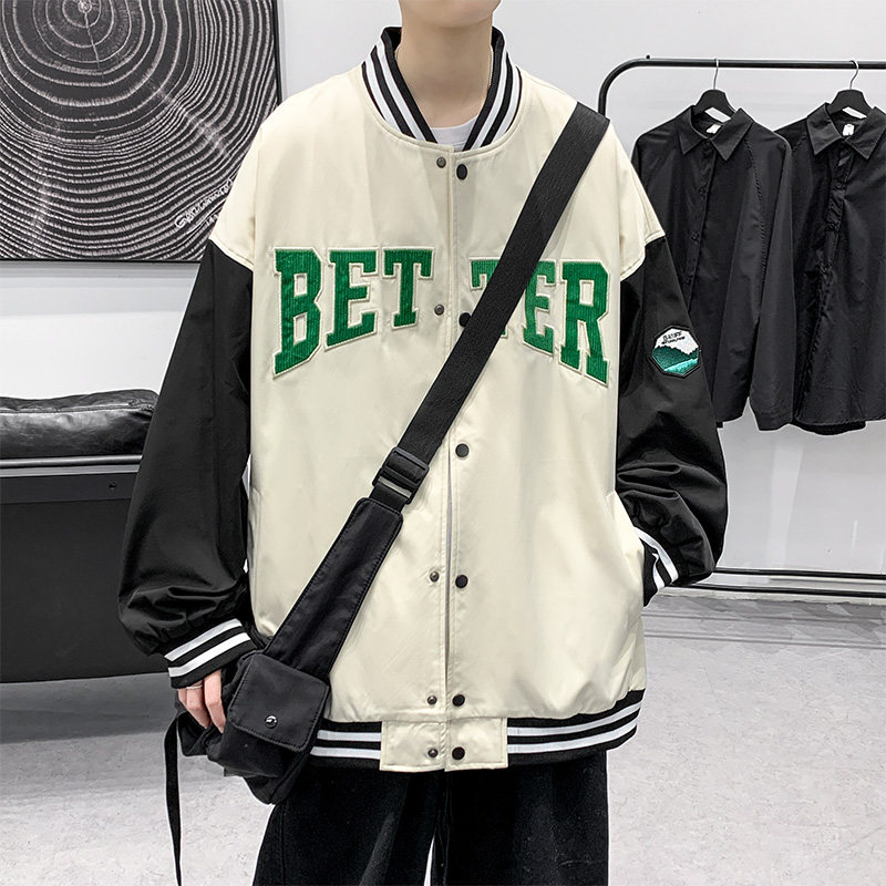 秋季新款棒球服潮流ins字母刺绣情侣学生夹克XZ304B-JK22105P65,男装夹克,星座302B-1