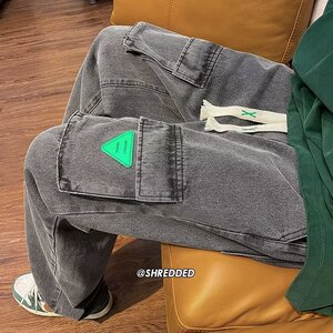 工装牛仔裤男青少年港风ins宽松直筒阔腿休闲长裤XZ304B-K8003P45图片