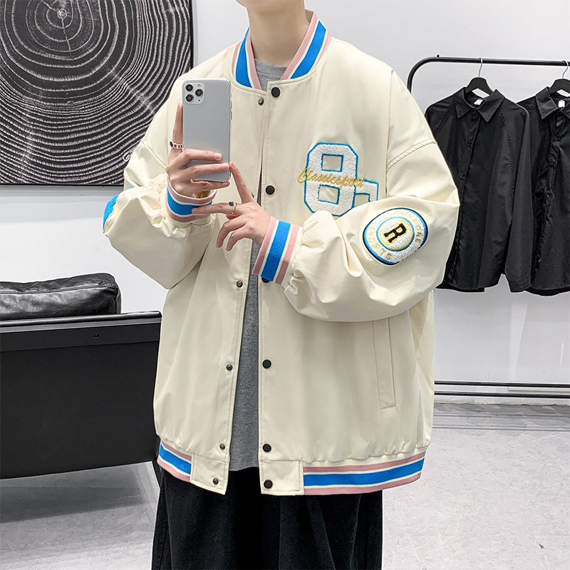 秋季新款棒球服外套潮流ins字母刺绣情侣夹克XZ304B-JK22102P70,男装夹克,星座302B-1