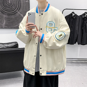秋季新款棒球服外套潮流ins字母刺绣情侣夹克XZ304B-JK22102P70图片