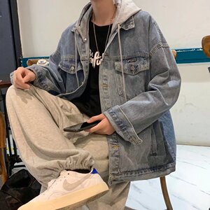 牛仔外套男女潮牌街头ins潮流宽松水洗休闲夹克XZ304B-JK048P65图片