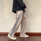 男士春秋季直筒阔腿宽松裤潮牌百搭休闲长裤XZ302-1-K928P35，男装休闲裤，星座302B-1