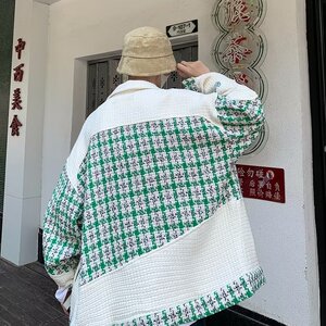 潮小香风2023年秋新款韩版百搭ins潮拼接夹克XZ304B-JK207P75图片