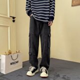 秋冬新款工装宽松直筒潮流百搭舒适时尚休闲裤XZ304B-K590P55，男装休闲裤，星座302B-1