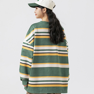 秋装外套班服宽松套头条纹潮流情侣装卫衣XZ302-1-W5531P45图片
