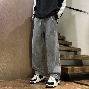 秋季男士工装宽松直筒灯芯绒潮流百搭休闲裤XZ302B-1-K23302P45图片