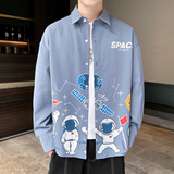 秋季新款ins酒店风韩系衬衣宽松潮流休闲衬衫XZ304B-CS2012-P45，男装衬衫，星座302B-1