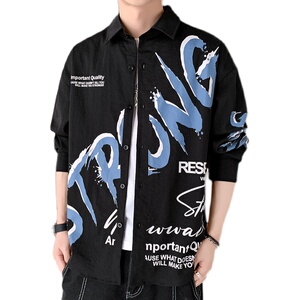 秋季新款ins酒店风韩系衬衣宽松潮流休闲衬衫XZ304B-CS2003-P45图片