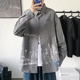 秋季新款时尚ins复古韩系宽松潮流休闲衬衫XZ304B-CS2011P45，男装衬衫，星座302B-1