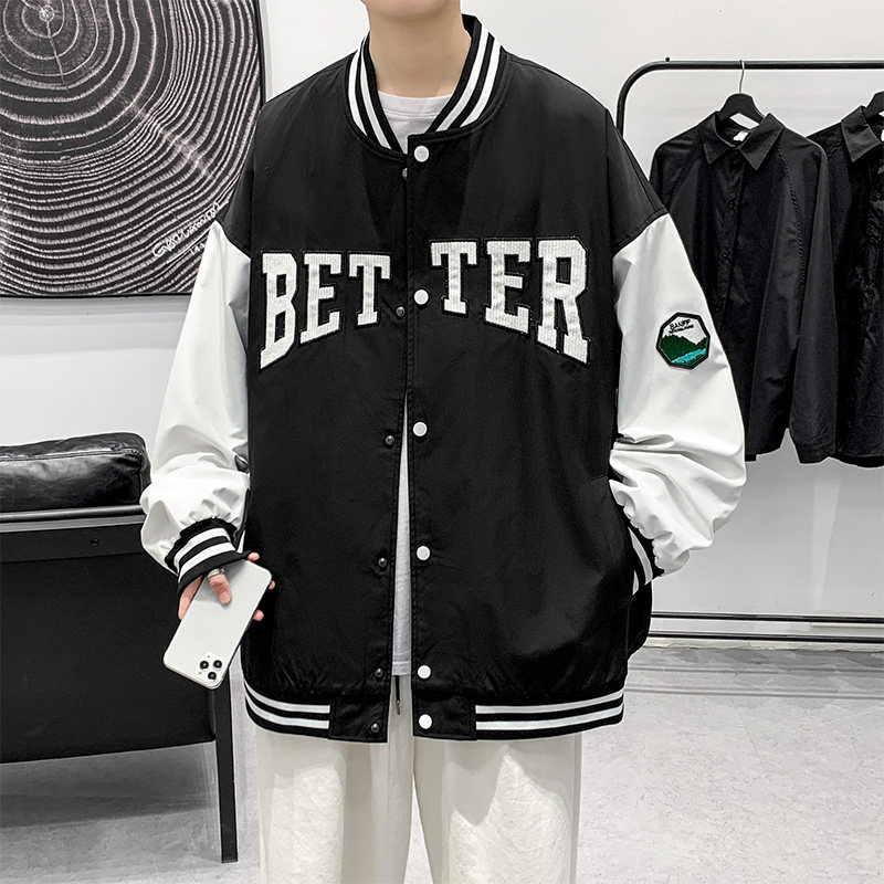 秋季新款棒球服潮流ins字母刺绣情侣学生夹克XZ304B-JK22105P65,男装夹克,星座302B-1