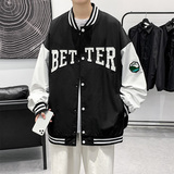 秋季新款棒球服潮流ins字母刺绣情侣学生夹克XZ304B-JK22105P65，男装夹克，星座302B-1