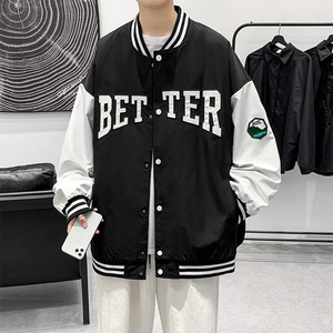 秋季新款棒球服潮流ins字母刺绣情侣学生夹克XZ304B-JK22105P65图片
