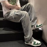 美式高街复古风水洗做旧多口袋工装牛仔裤男潮XZ302B-1-K6027P55，男装牛仔裤，星座302B-1