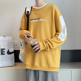 秋季新款港风时尚简约风宽松拼色帅气百搭卫衣XZ304B-W5210P22，男装卫衣，星座302B-1