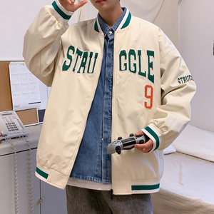 秋款棒球服外套牌潮流字母刺绣情侣学生夹克XZ304B-JK22103-P70图片