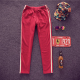 男士贴条纯棉修身休闲卫裤休闲长裤1005p40，男装休闲裤，星座302B-1