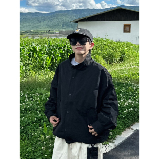 XBRO美式复古廓形冲锋衣男女户外飞行夹克日系宽松立领工装外套潮