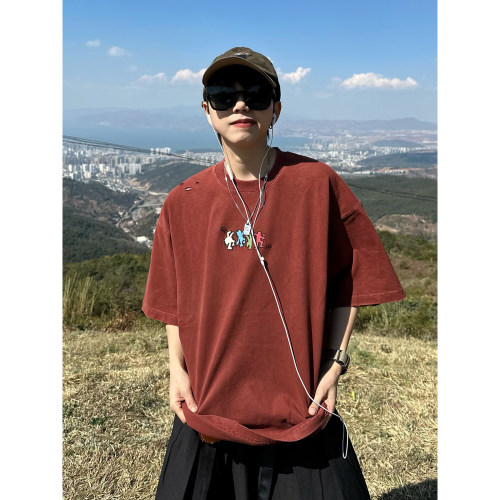 OUTSTRIPS日系复古纯棉T恤