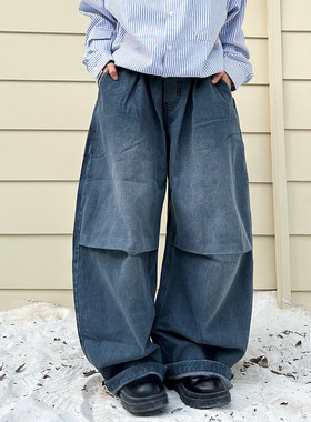 长裤牛仔裤水洗做旧四季