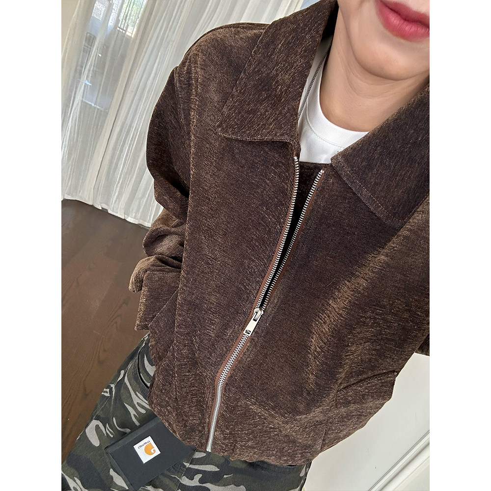 XBRO美式复古美拉德小众水洗绒面宽松短款通勤百搭夹克男女外套bf