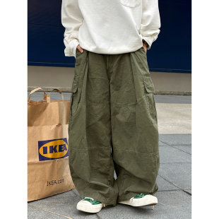 休闲裤 显瘦抽绳束脚男女宽松萝卜裤 裤 XBRO日系复古古着多口袋工装