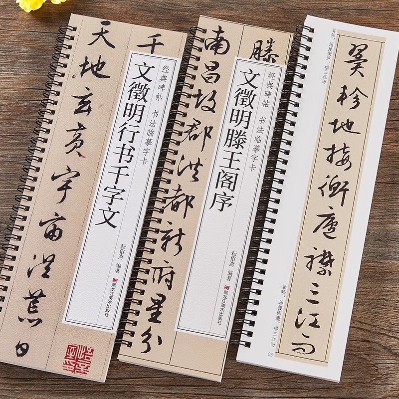 全新正版 文徵明行书千字文滕王阁序行书毛笔书法字帖全文经典碑帖书法临摹字卡原大版墨迹本文征明成人学生近距离临摹临帖卡