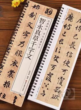 隋智永真草千字文字卡 经典近距离碑帖临摹卡软笔毛笔初学者临字帖 书法练字帖 智永真书千字文碑帖