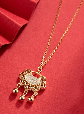 韩国网红如意平安锁项链女2021新品ins潮小众设计轻奢百搭锁骨链