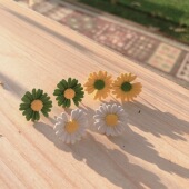 韩国网红小雏菊花朵耳环女S925银针气质简约耳钉2020春季 新款 耳饰