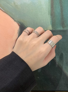 光面时尚个性风开口可调节对戒