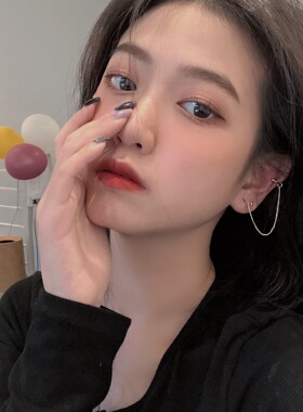 s925银针韩版新款耳骨夹个性潮女气质长款流苏耳环时尚高配耳饰