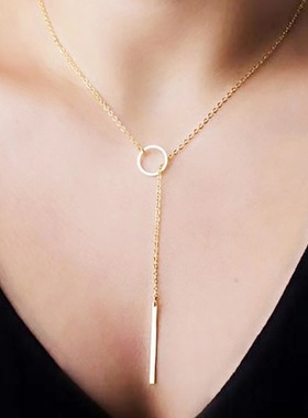 简约简单链条金属圈短款项链时尚简约颈链欧美高级感百搭饰品首饰