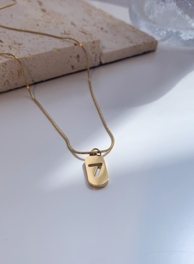 小众钛钢幸运数字7项链新款