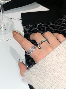 微镶锆石时尚个性风日系开口戒指