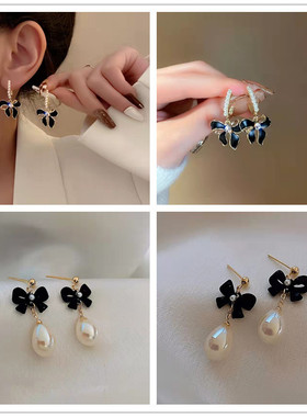 2022新品简约时尚耳钉蓝色水晶菱形耳环S925银针高级感耳坠饰品女