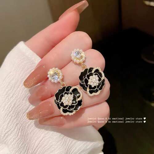 S925银针新品韩国流苏耳环超仙气质夸张长款珍珠耳饰高级感耳坠潮