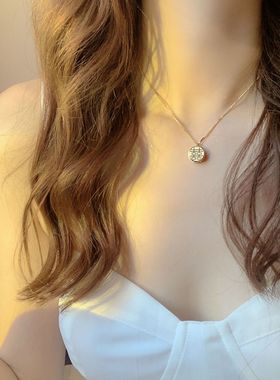 福字钛钢小众设计感冷淡风锁骨链