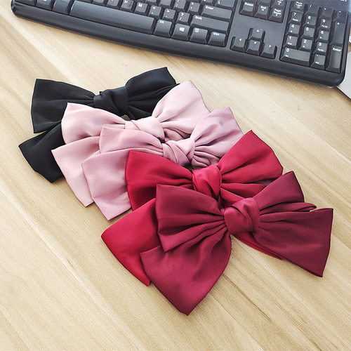 加大号韩国大蝴蝶结发夹子顶夹发饰 红色发卡头饰网红ins抖音边夹