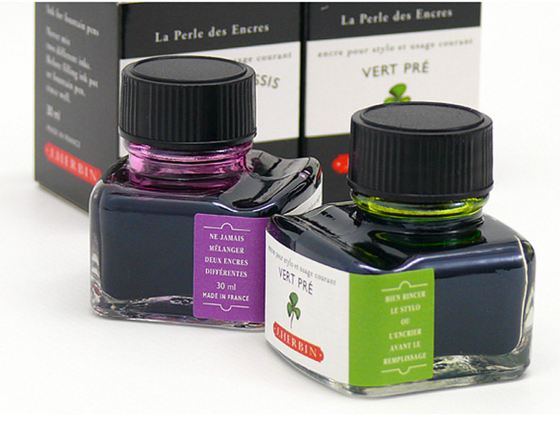 进口法国J.Herbin D系列彩色染料非碳素钢笔墨水 不堵笔 30ml30色