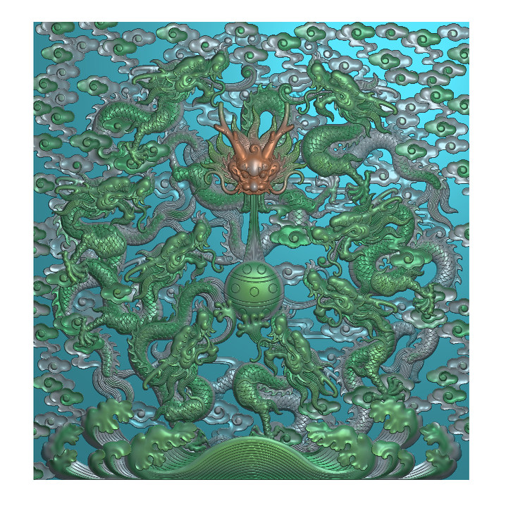 九龙戏珠祥云海浪仿故宫九龙壁精雕图灰度图木雕石刻浮雕图九龙图,商务/设计服务,2D/3D绘图,淘宝优惠券,粉丝福利购,淘宝优惠卷