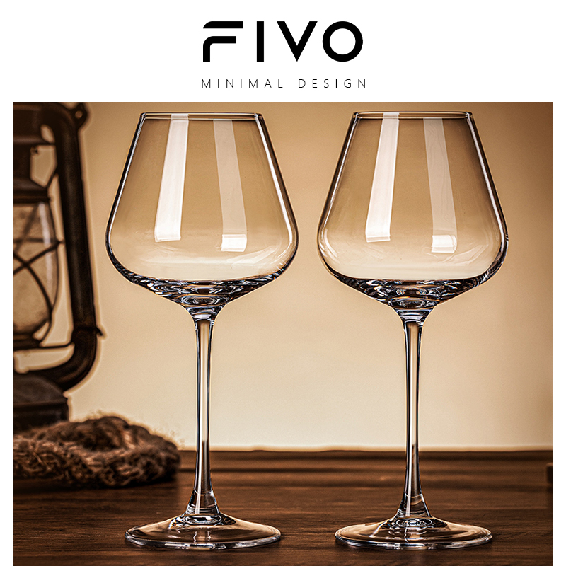 FIVO水晶红酒杯子轻奢高档高脚杯醒酒器套装勃艮第葡萄酒杯高颜值