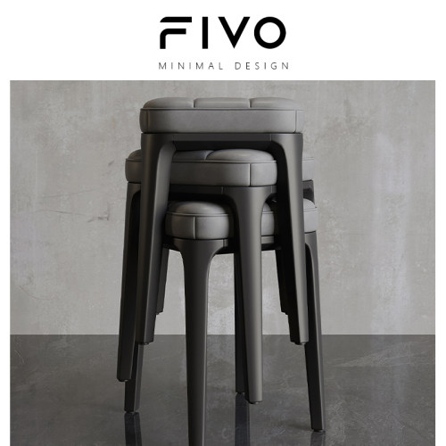 FIVO加厚塑料凳子现代简约可叠放备用胶凳子高级餐厅方凳商用椅子