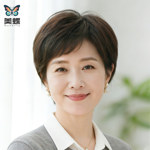 假发全头套女短发手工真人发丝日常2026新款妈妈款隐形无痕全真发