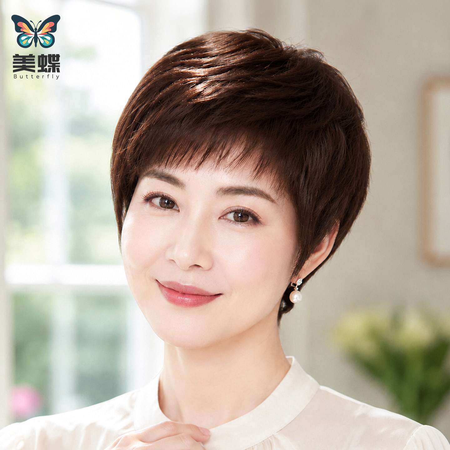 假发女款2026新款全头套短发真人发丝帽子免打理女士自然日常无痕