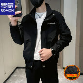 外套痞帅潮流高级感休闲上衣 薄款 罗蒙高端品牌男士 立领夹克春秋季