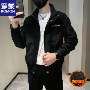 外套潮流青年薄棉衣 加棉短款 罗蒙高端品牌男士 立领二棉夹克秋冬季