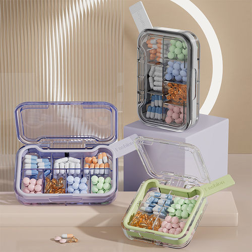 药盒便携一周七天分装收纳盒