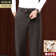男秋冬厚款 松紧腰卫裤 裤 精品宽松阔腿羊毛裤 子男士 休闲裤 毛呢男裤
