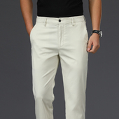 纯棉休闲裤 商务西裤 男直筒宽松男裤 2025新款 夏季 薄款 免烫百搭裤 子