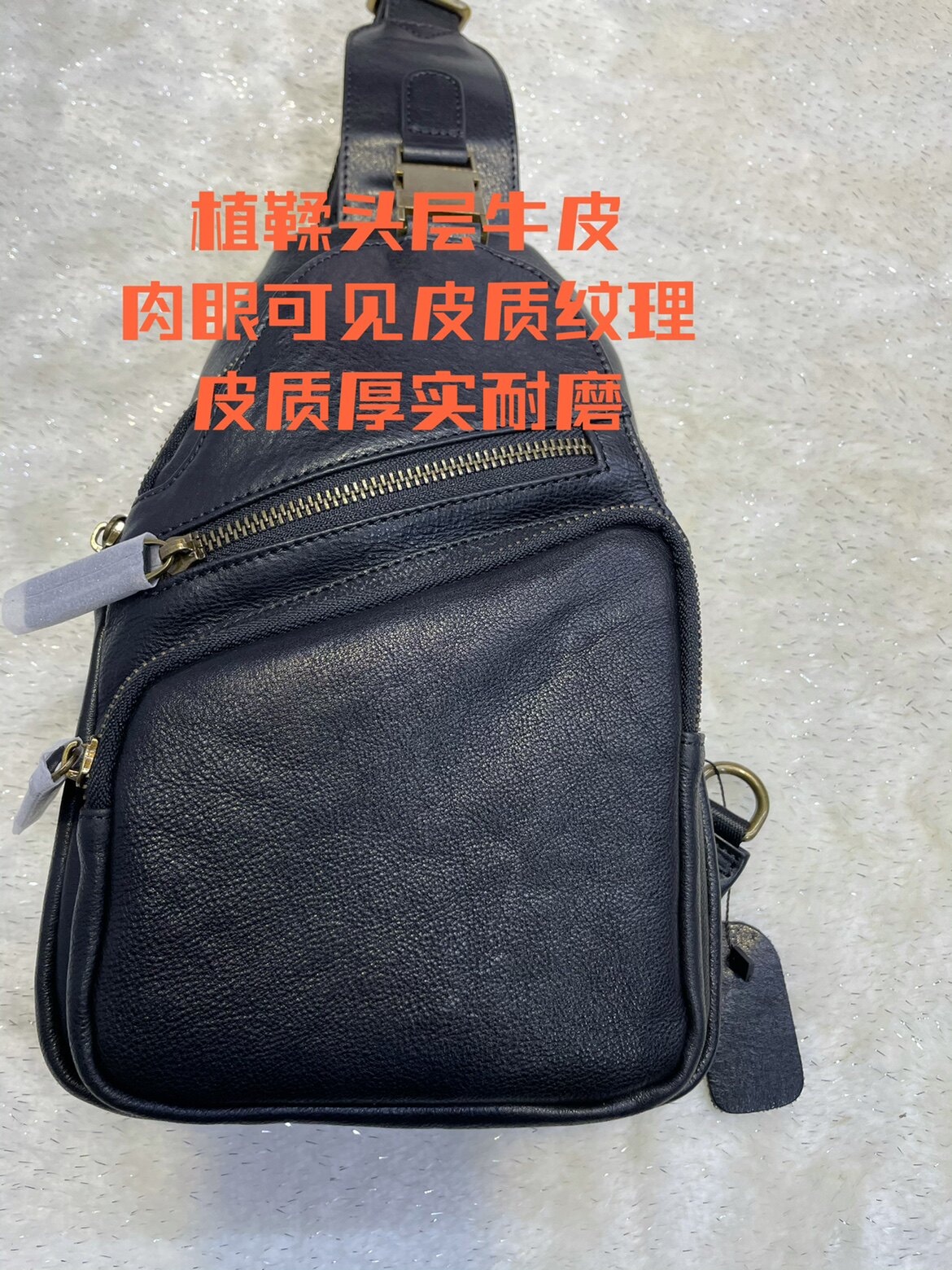 新款原创设计头层牛皮男士胸包手工真皮斜挎包旅游斜背包男多隔层